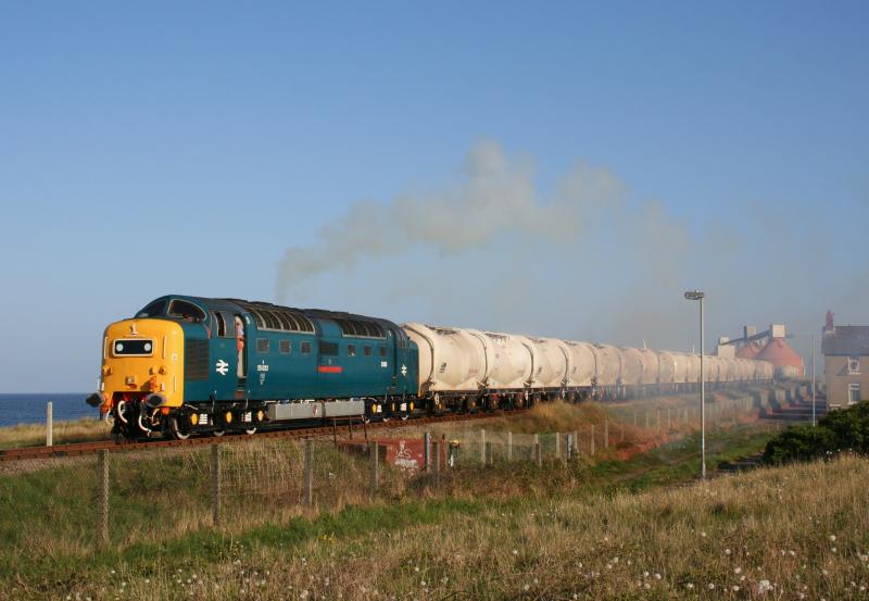 55022 6N69 North Blyth: 55022 departs North Blyth Aluminium Smelter while working 6N69 17:54 North Blyth to Lynemouth loaded Alumina tanks on 27th April 2011 Photo of 55022 6N69 North Blyth