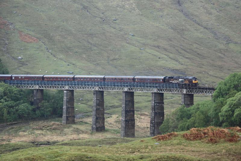 SRPS tour to Mallaig: 47 826 leads an SRPS tour over Auch Viaduct, horseshoe curve, returning from Mallaig to Glenrothes on 7/5/11. Photo of SRPS tour to Mallaig