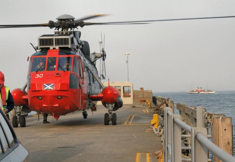 Sea King on Colonsay Pier: Sea King on Colonsay Pier Photo of Sea King on Colonsay Pier