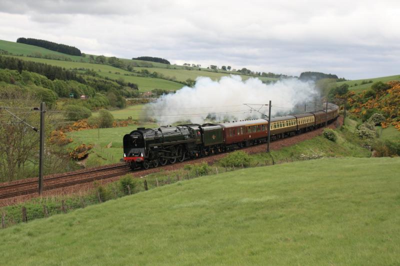 71000 at Houndwood: 71000 on 1Z28 08.53 York to Edinburgh at Houndwood on 17/05/2011 Photo of 71000 at Houndwood