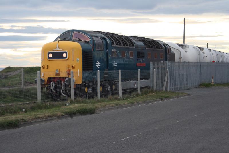 55022 on last loaded Alcan: 22 on the 05.30 North Blyth - Lynemouth at North Blyth - Wed 18th May 2011 Photo of 55022 on last loaded Alcan