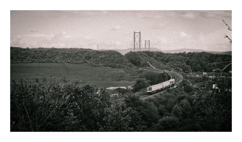 Faffin aboot #1: Unidentified SPT liveried 170 runs down the hill at Jamestown Viaduct on a peak fife service. Photo of Faffin aboot #1