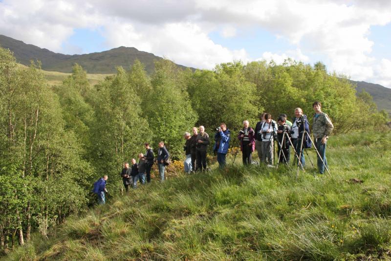 JT's Birthday Party: Happy Scot-Rail members in Glen Falloch awaiting the Deltic and singing Happy Birthday JT Photo of JT's Birthday Party