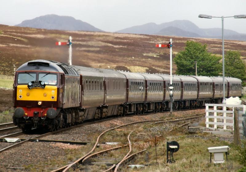 57001 passes Dalwhinnie with the Southbound Royal Scotsman.: 57001 passes Dalwhinnie with the Southbound Royal Scotsman. Photo of 57001 passes Dalwhinnie with the Southbound Royal Scotsman.