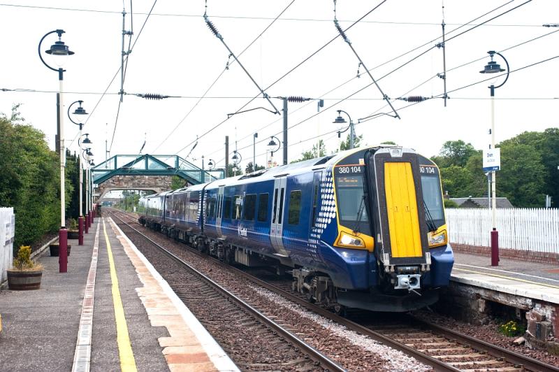 First 380 in service to North Berwick: 380104 stands in Drem station with the first service to North Berwick operated by a class 380 unit. 11 June 2011 Photo of First 380 in service to North Berwick