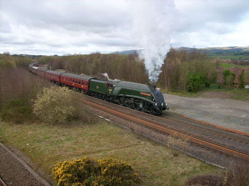 green hill: steaming around the curve Photo of green hill