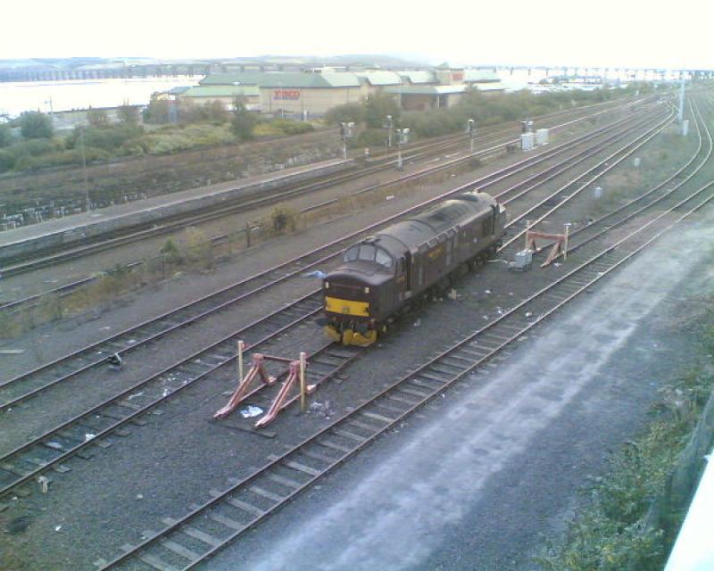 37248d.jpg: 37248 Loch Arkaig at Dundee Yard. Photo taken from Greenmarket Carpark. Photo of 37248d.jpg
