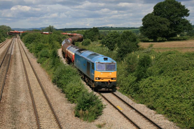 60074 on 6B13 : 60074 crosses the Bishton Flyover near Llandevenny on 6B13 05.05 Robeston to Westerleigh on 24/06/2011 Photo of 60074 on 6B13