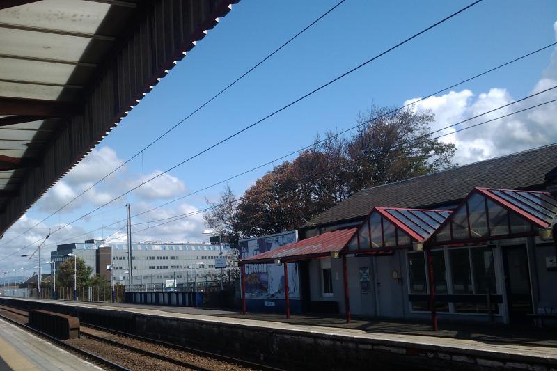Irvine Railway Station: Irvine's railway station near the Rivergate shopping centre... Photo of Irvine Railway Station