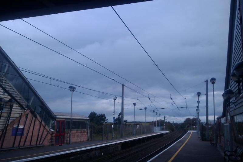 Prestwick Airport: Platform of P'wick airport's railway station Photo of Prestwick Airport