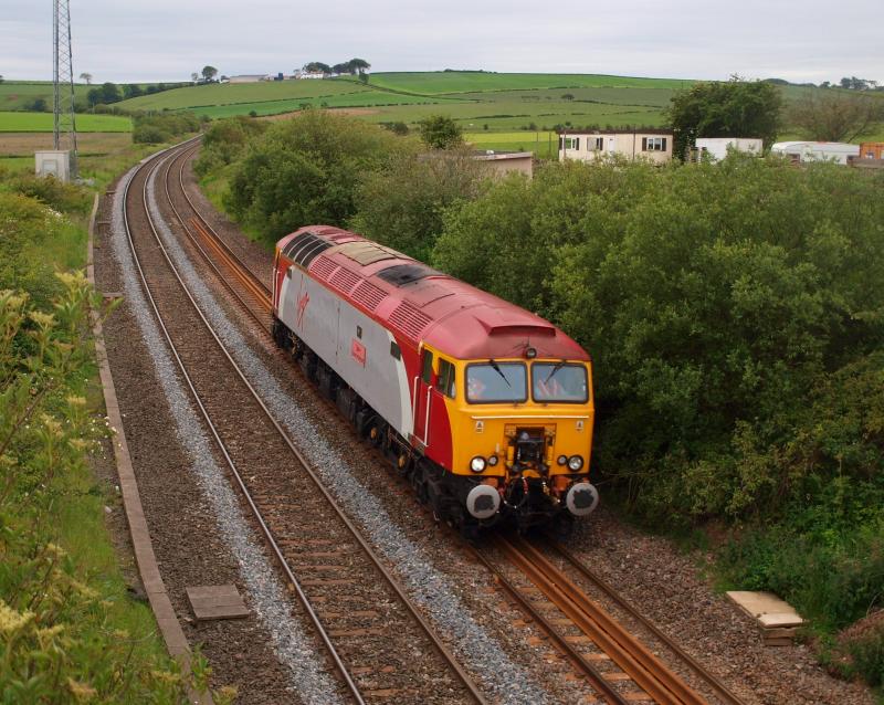 Garrochburn, Ayrshire - 27-06-2011: Virgin 57307: Carlisle - Polmadie route refresher. Photo of Garrochburn, Ayrshire - 27-06-2011
