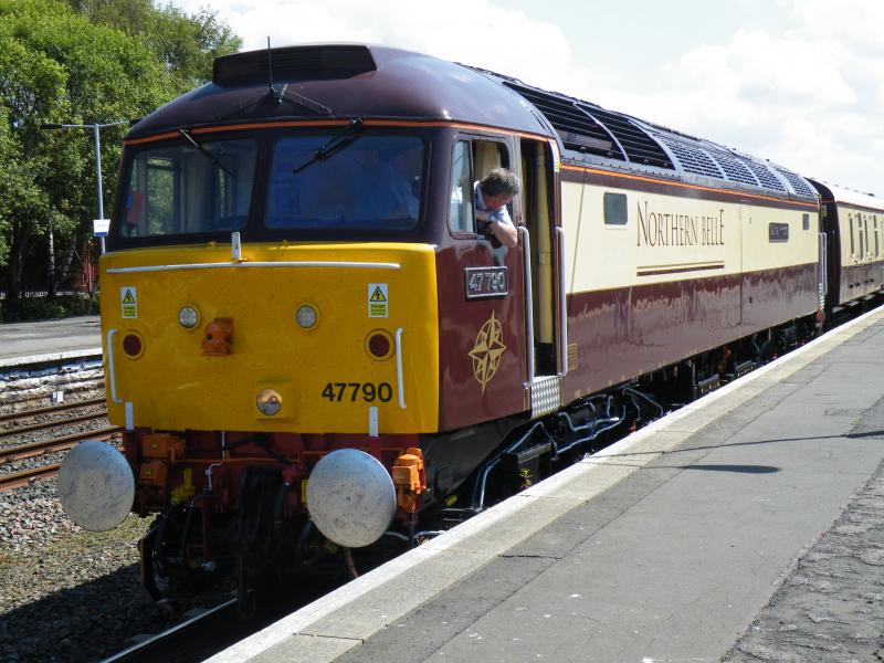 Northern Belle at Kilmarnock: Northern Belle waiting to depart Kilmarnock station bound for Maybole Photo of Northern Belle at Kilmarnock
