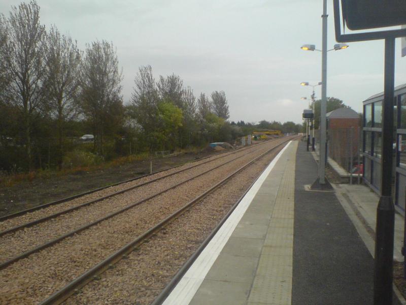 Uphall Station 22/10/07: New rails laid through Uphall Station, 22/10/07, looking East. Photo of Uphall Station 22/10/07