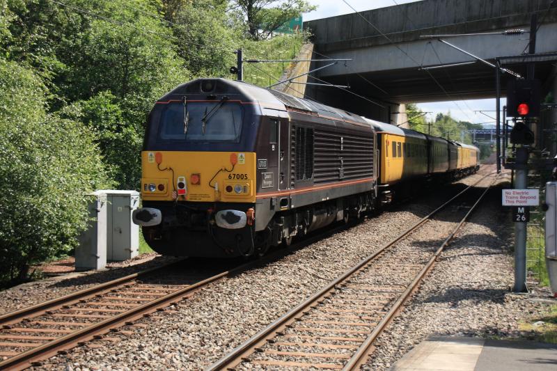 67005 on 1Q18: 67005 on the rear of 1Q18 Derby to Millerhill via Dunbar & Carstairs approaching Millerhill on 11/07/2011 Photo of 67005 on 1Q18