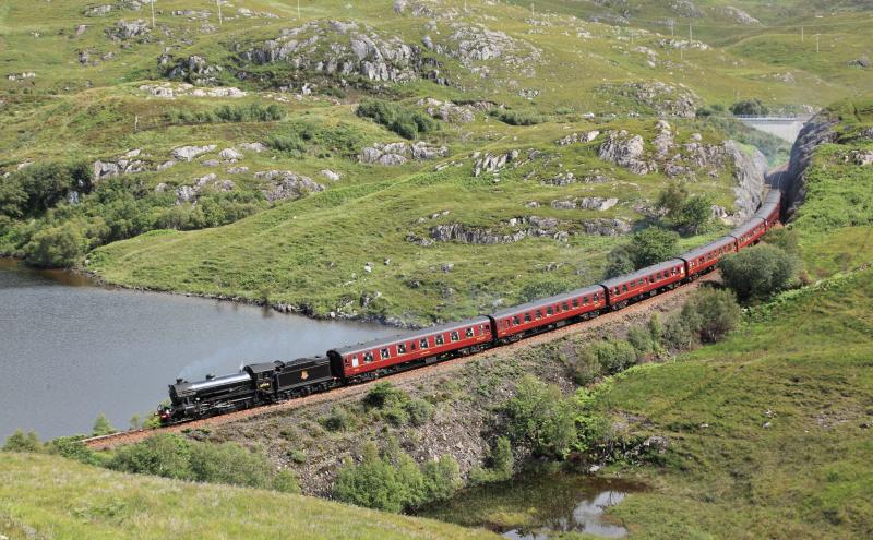61994 at Loch Dubh: The Great Marquess with The Jacobite at the stunning setting of Loch Dubh on 8th July 2011. Photo of 61994 at Loch Dubh