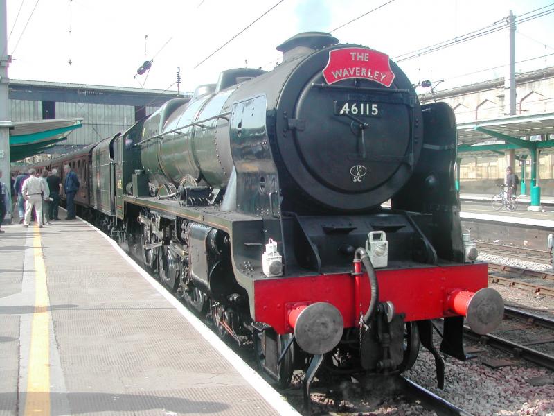 46115 at Carlisle on 30 July 2011: 46115 prepares to leave Carlisle with the Waverley charter to York. Photo of 46115 at Carlisle on 30 July 2011