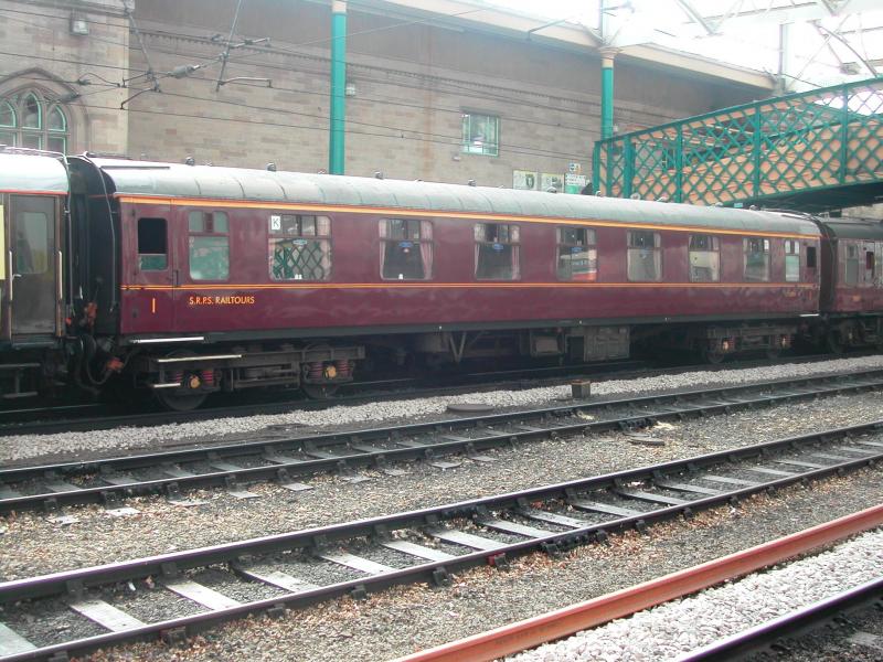 coach 13230: On loan from the SRPS Railtour fleet. Coach 13230 was part of the Waverley charter set to Carlisle on 30 July 2011. This used to be part of the motorail trains fleet back in the 1980's. Photo of coach 13230