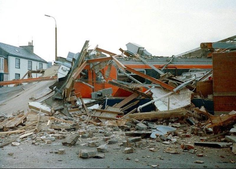 318254 After Crashing Through Largs Station, July 1995: Photo of 318254 After Crashing Through Largs Station, July 1995