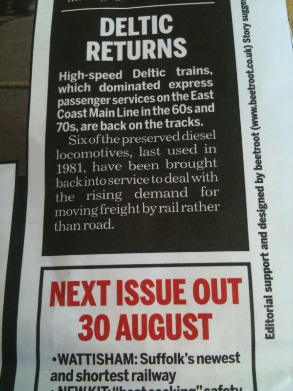 Gen even Scot-Rail didn't forsee!: Gen from an industry magazine - this crept under the radar!
Photo of Gen even Scot-Rail didn't forsee!