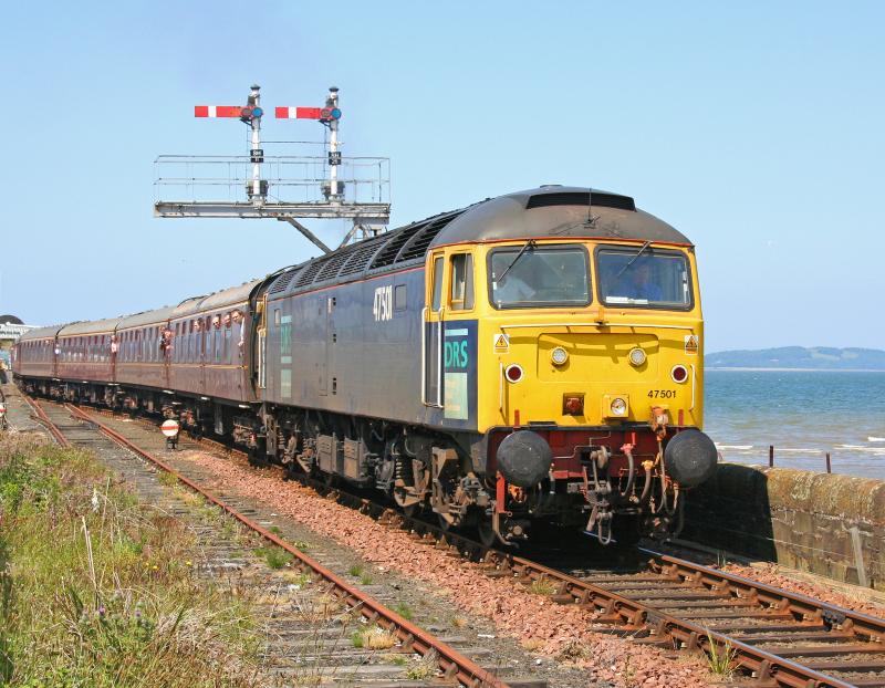 47501 departs Stranraer: Photo of 47501 departs Stranraer