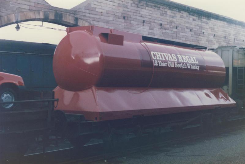 Chivas Regal Tank Wagon: Chivas Regal wagon on display at Perth Station during the Perth RailFair. (23.04.85) Photo of Chivas Regal Tank Wagon