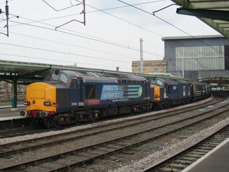 37607 37610 on boat train: carlisle 1st sept 2011 Photo of 37607 37610 on boat train