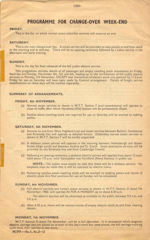 Changeover programme: The summary of what was to happen over the weekend.
I seem to remember that the Sunday was a free day. I ended up in places I had only heard about- Airdrie and Milngavie Photo of Changeover programme
